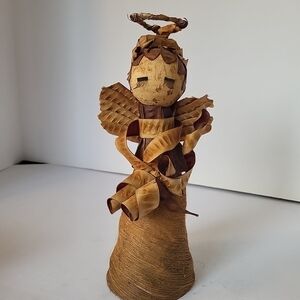 Handcrafted German Natural Fiber Angel Sculpture